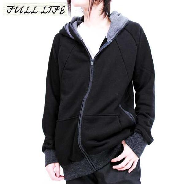 フルライフ フード ジップ スウェット パーカー ブラック FULL LIFE Food Zip S...