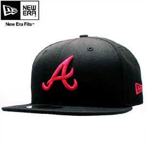 ニューエラ キャップ 59FIFTY ピンクロゴ アトランタ ブレーブス ブラック ストロベリー New Era Cap 59FIFTY Pink Logo Atlanta Braves Black Strawberry｜cio