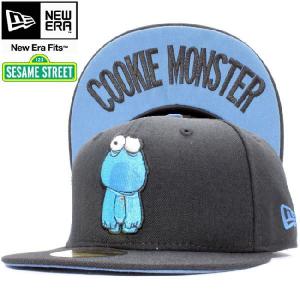 セサミストリート×ニューエラ 5950キャップ クッキーモンスター ブラック インディゴブルー マルチ SESAME STREET×New Era 59FIFTY Cap Cookie Monster｜cio