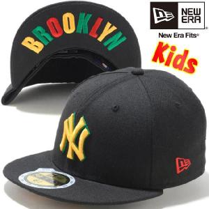 ニューエラ 5950キッズキャップ ニューヨークヤンキース ブラック マニラ ラスタ New Era 59Fifty Kids Cap New York Yankees Black Manila Rasta｜cio