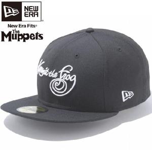 ザ マペッツ×ニューエラ 5950キャップ カーミットホワイトロゴ ブラック スノーホワイト The Muppets×New Era 59FIFTY Cap Kermit White Logo Black White｜cio