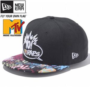 エムティーヴィー×ニューエラ 950 スナップバック キャップ ブラック プリント スノーホワイト Mtv×New Era 9Fifty Cap Black Print Snow White｜cio