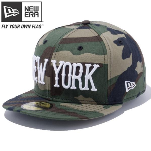 ニューエラ 5950キャップ ホワイトロゴ ニューヨーク ウッドランドカモ スノーホワイト New ...