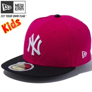 ニューエラ 5950キッズキャップ ツートーンボディ MLB ニューヨークヤンキース ブライトローズ New Era 59FIFTY Kids Cap 2Tone Body MLB New York Yankeesの商品画像