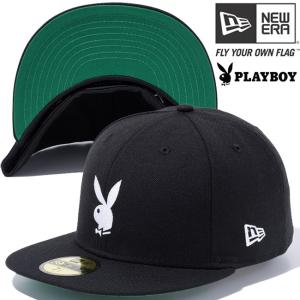 プレイボーイ×ニューエラ 5950 ホワイトロゴ ラビットヘッド ブラック  スノーホワイト Playboy×New Era 59FIFTY White Logo Rabbit Head Black Snow White