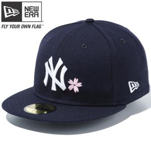 ニューエラ 5950キャップ ホワイトロゴ ニューヨークヤンキース サクラ ネイビー ピンク ホワイト New Era 59FIFTY Cap White Logo New York Cherry Blossomsの商品画像