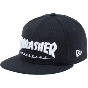 スラッシャー×ニューエラ 950キッズキャップ スナップバック マガジン ブラック スノーホワイト Thrasher×New Era 9FIFTY Kids Cap Snapback Magazine Black｜cio