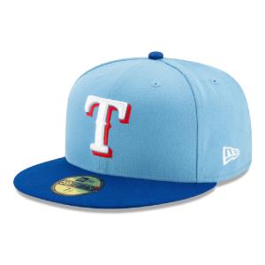 ニューエラ 59FIFTY MLBオンフィールド テキサス・レンジャーズ オルタネイト2 スカイブルー ライトロイヤル 1個 New Era ACPERF TEXRAN ALT2 23J TEXAS RANGERS｜cio