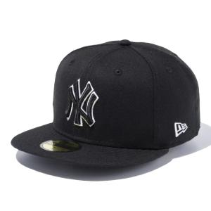 ニューエラ 59FIFTY ニューヨーク・ヤンキース ブラック ブラック ホワイトアウトライン ブラック ホワイト 1個 New Era 5950 NEYYAN BLK BLK SWHT 23J NEW YORK｜cio