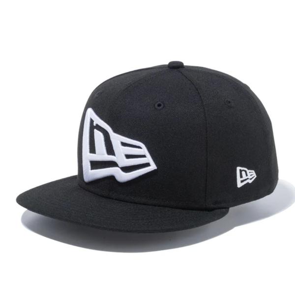 ニューエラ キッズ Youth 9FIFTY フラッグロゴ ブラック ホワイト Kids OSFM ...