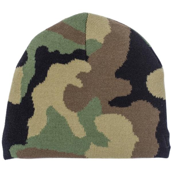 ニューエラ ニット帽 キッズニットキャップ ベーシックビーニー ウッドランドカモ ブラック New ...