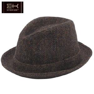 イーケーバイニューエラ ハット シリーズ81 ザ フェドーラ ウール ハリスツイード ブラウン EK by New Era Hat Series 81 The Fedora Wool Harris Tweed Brown｜cio