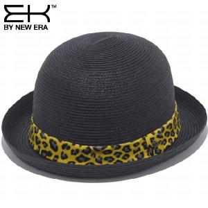 イーケーバイニューエラ ザ ボーラーハット ペーパーロープ ブラック レオパード シルバー EK by New Era Hat The Bowler Paper Rope Black Leopard Silver｜cio