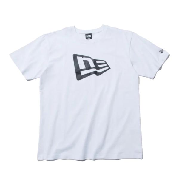 ニューエラ S/S Tシャツ コットン フラッグロゴ ホワイト ブラック 1枚 New Era S/...