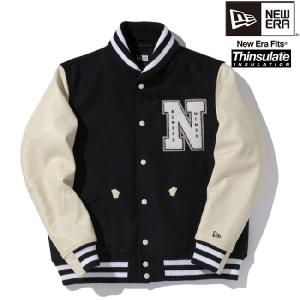 シンサレート×ニューエラ スタジアムジャケット ブラック ホワイト ブラック Thinsulate×New Era Stadium Jacket Black White Black｜cio