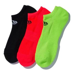 ニューエラ ソックス ショート 3ペア フラッシュパック マルチ ブラック ネオンオレンジ ネオングリーン 1セット New Era SOCKS SHORT 3PAIRS FLASH NONE｜cio