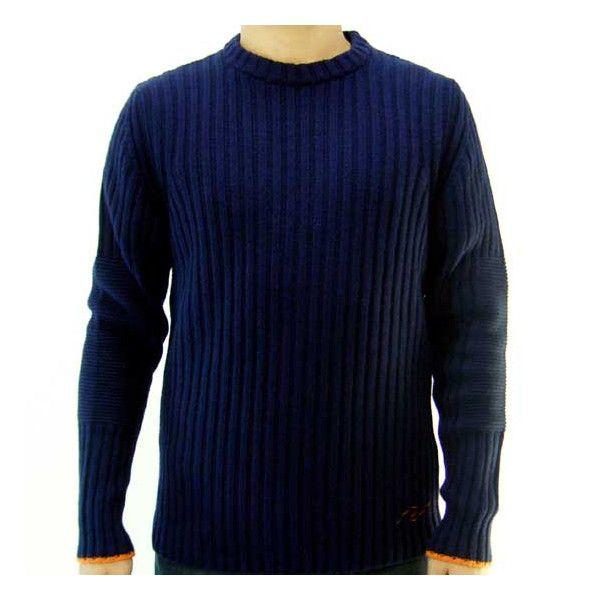 ヌーディージーンズ リンゴ リブラウンドネック ダークブルー NUDIE JEANS RINGO R...