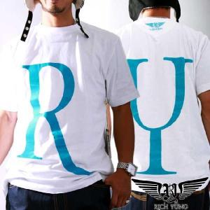 【SALE】リッチヤング S/S Tシャツ RY-F10-52 ホワイト ターコイズ RICH YUNG SS T-shirt RY-F10-52 White Turquoise｜cio