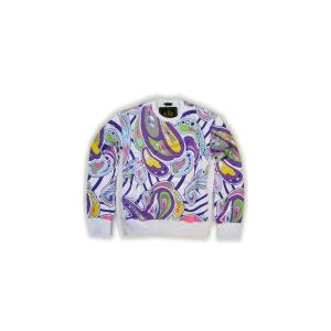 【SALE】STACKS ＆ BUNDLES SWIRL CREW WHITE/PURPLE スタックス＆バンダレス スウェール クルー ホワイト/パープル｜cio