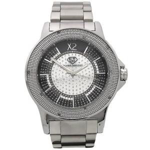 スーパーテクノ エムライン ダイヤモンド ウォッチ シルバー ブラック M-6079 Super Techno M-Line Diamond Watch Silver Black M-6079｜cio