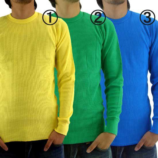 【再入荷】ジーコック ウエスト サーマル L/S Tシャツ 1.イエロー 2.ケリー 3.アクア Z...