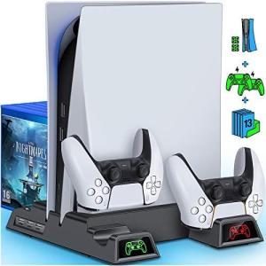 PS5 スタンド 縦置き 冷却ファン付き BEBONCOOL プレイステーション5 スタンド PS5 コントローラー 充電器 DualSense 充電