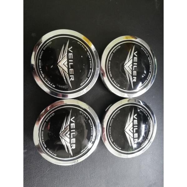 ■全国送料無料■ WEDS VEILER ブラック＆シルバー ホイールキャップ センターキャップ 4...