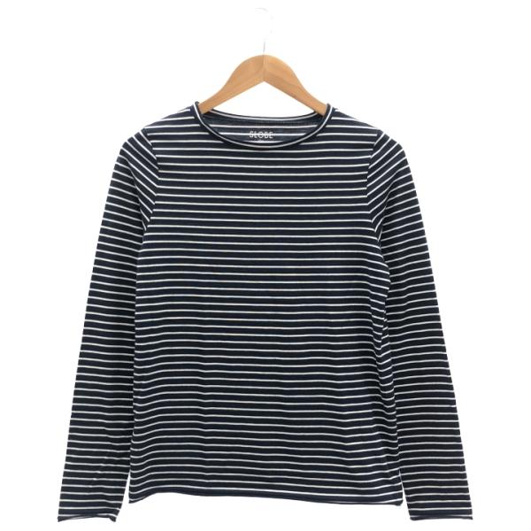 SLOBE IENA (スローブイエナ) T/C天竺ベーシックロンTEE ネイビー×ホワイト FRE...