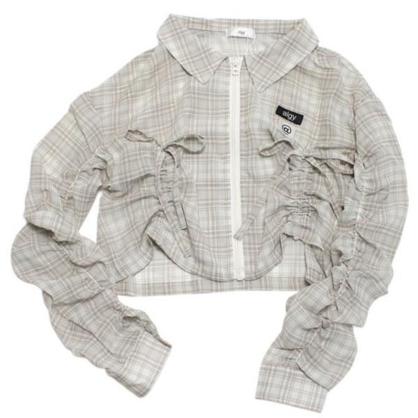 セール 「50%OFF」 シャツ・ブラウス "アルジー" チェックシアーシャツ ベージュ(BE)