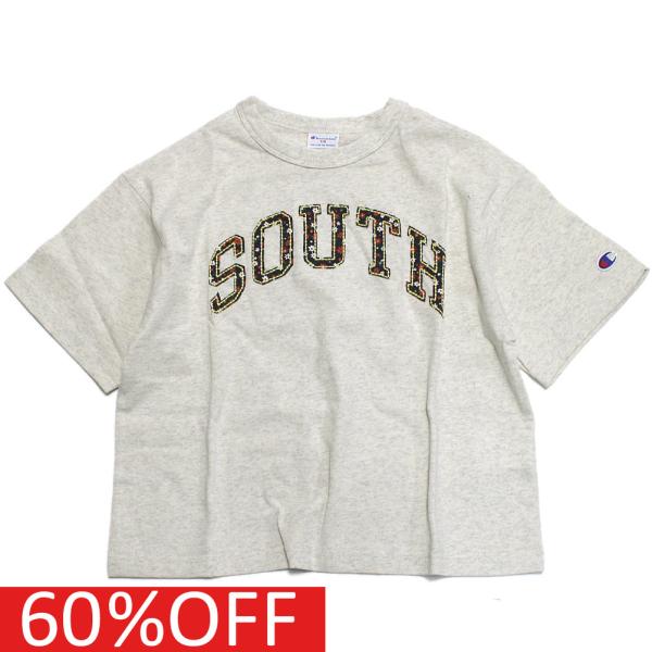 セール 「50%OFF」 半袖Tシャツ &quot;チャンピオン&quot; 子供服 ガールズフラワーアップリケ ショー...