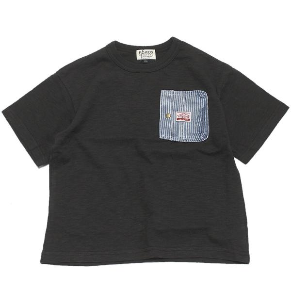 セール 「50%OFF」 半袖Tシャツ &quot;エフオーキッズ&quot; デニムポケットTシャツ チャコール(CH...
