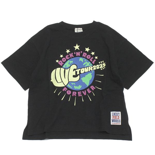 セール 「50%OFF」 半袖Tシャツ &quot;エフオーキッズ&quot; ロックフェスTシャツ ブラック(BK)