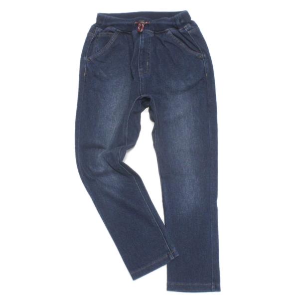 セール 「50%OFF」 ロングパンツ &quot;エフオーキッズ&quot; ニットデニムパンツ ネイビーブルー(NB...