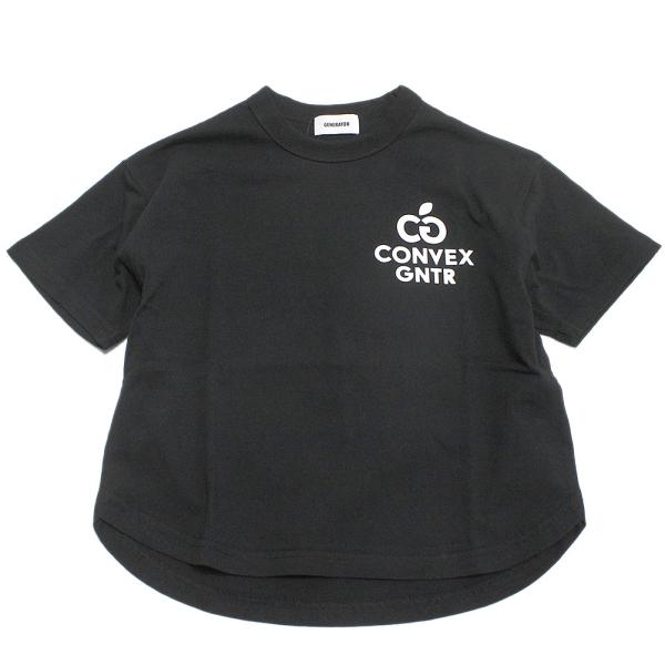 半袖Tシャツ &quot;ジェネレーター&quot; 子供服 CONVEX×GN シルエット Tシャツ ブラック(BK)