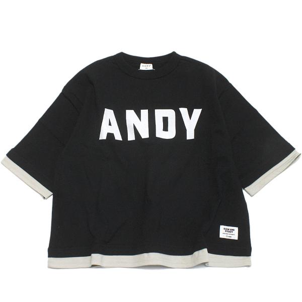 セール 「50%OFF」 半袖Tシャツ &quot;ジーンズベー&quot; ANDYレイヤード風Tシャツ(5分袖） ブ...