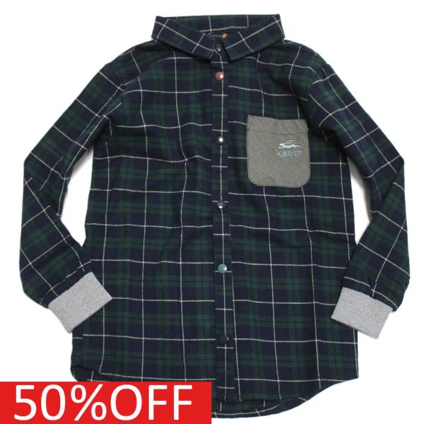 セール 「50%OFF」 シャツ・ブラウス &quot;クリフメイヤー&quot; 子供服 微起毛ハッピーシャツ グリー...