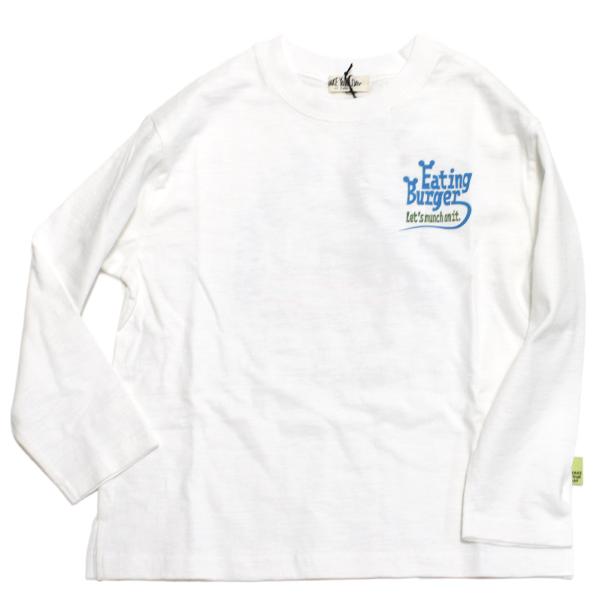 長袖Tシャツ "makeyourday メイクユアデイ" ハンバーガープリントTシャツ オフホワイト...