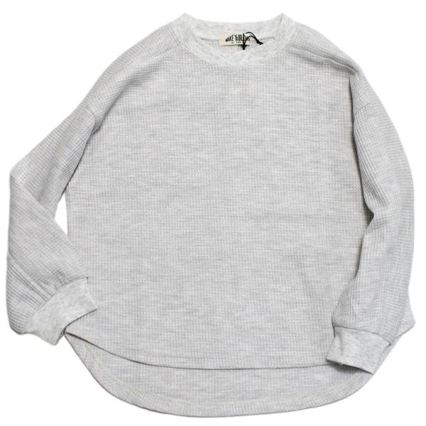 長袖Tシャツ "makeyourday メイクユアデイ" サーマルラウンドTシャツ ライトグレー(L...