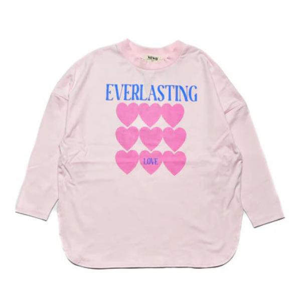 セール 「50%OFF」 長袖Tシャツ &quot;ニードルワークス&quot;  NeWo/ハートTシャツ ピンク