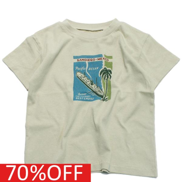 セール 「60%OFF」 半袖Tシャツ &quot;オーシャン&amp;グラウンド&quot; 子供服 ヴィンテージグラフィック...