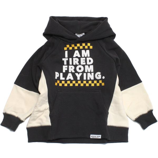 セール 「50%OFF」 パーカー &quot;オフィシャルチーム&quot; シャギー裏毛スイッチングパーカー チャコ...