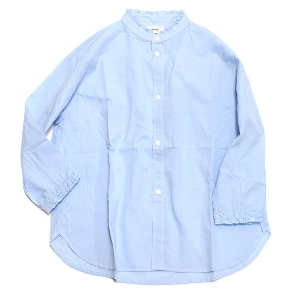 セール 「50%OFF」 シャツ・ブラウス &quot;アンディニー&quot; スタンドカラーフリルシャツ ブルー(B...