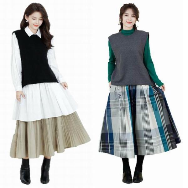 M〜L TRUBE ベスト レディース 秋冬 おしゃれ ジレ バックスリット+後ろボタンデザインがユ...