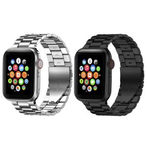 apple watch バンド ステンレス 保護フィルム付き 長さ調整器具付き アップルウォッチ 7/6/5/4/3/2/1/SE対応　38mm/40mm/41mm 42mm/44mm/45mm ブラック/シルバー
