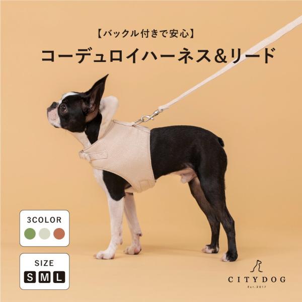 citydog シティドッグ コーデュロイハーネス&amp;リード ｜ ハーネス リード 犬 猫 ペット 伸...