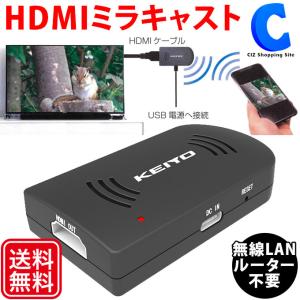 ミラーリング 車 カーナビ モニター iPhone Android KEIYO ミラキャストドングル Miracast AirPlay DLNA対応 スマホ モニター出力 AN-S090｜ciz