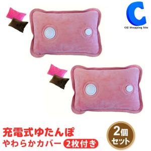 湯たんぽ 充電式 長時間 足 2個セット 蓄熱式湯たんぽ ミニ 小さいサイズ 電気 テレワーク 暖房 在宅ワーク 寒さ対策 おしゃれ カバー2種類付き WJ-896 ◇