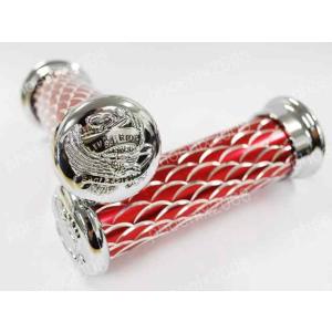 ハンドル グリップ バイク 22.2mm 7/8 非貫通 左右セット Φ22.2 ウロコ 柄 ATV...