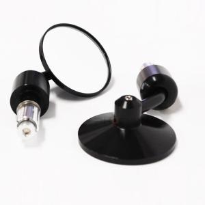 バーエンドミラー 丸型 左右 セット 黒 アルミ モンキー