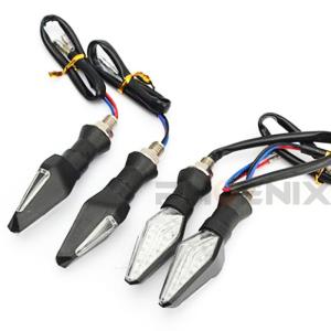 LED ウインカー ブルーライト マーカー 12V 4個 セット M8 P1.5 両面 発光 黄/青 アンバー バイク ウィンカー バイク CBR